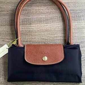 Longchamp Black Large Tote Bag Handle Brown